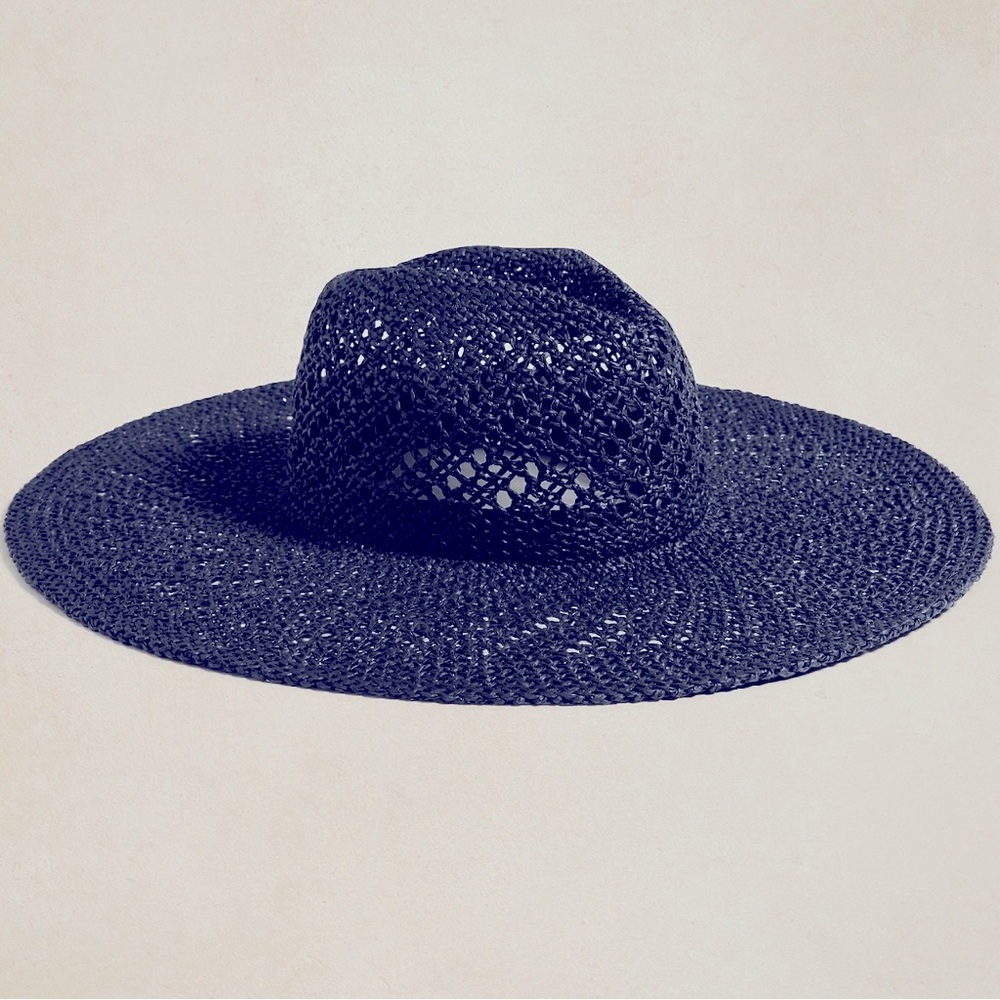 NWT Banana Republic Factory Open Crochet Straw Fedora Sun Hat